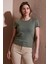 Slim Fit Bisiklet Yaka Fitlli Crop T Shirt Bayan T Shirt 25Y0444K1 1