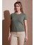 Slim Fit Bisiklet Yaka Fitlli Crop T Shirt Bayan T Shirt 25Y0444K1 2