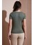 Slim Fit Bisiklet Yaka Fitlli Crop T Shirt Bayan T Shirt 25Y0444K1 5