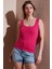Streç Pamuklu Slim Fit Kare Yaka Kalın Askılı Atlet Bayan Atlet 25Y0266K1 2