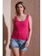 Streç Pamuklu Slim Fit Kare Yaka Kalın Askılı Atlet Bayan Atlet 25Y0266K1 3
