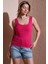 Streç Pamuklu Slim Fit Kare Yaka Kalın Askılı Atlet Bayan Atlet 25Y0266K1 4
