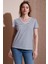Pamuk Regular Fit V Yaka T Shirt Bayan T Shirt 25Y0478K1 4