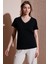 Pamuk Regular Fit V Yaka T Shirt Bayan T Shirt 25Y0478K1 2
