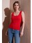 Streç Pamuklu Slim Fit Kare Yaka Kalın Askılı Atlet Bayan Atlet 25Y0266K1 3