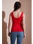 Streç Pamuklu Slim Fit Kare Yaka Kalın Askılı Atlet Bayan Atlet 25Y0266K1 5