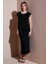 Pamuklu Slim Fit Yırtmaçlı Midi Boy Elbise Bayan Elbise 25Y0040K1 2