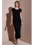 Pamuklu Slim Fit Yırtmaçlı Midi Boy Elbise Bayan Elbise 25Y0040K1 4