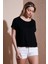 Comfort Fit Bisiklet Yaka Bluz Bayan Bluz 25Y0519K1 2