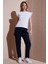 Comfort Fit Yüksek Bel Düz Paça Pantolon Bayan Pantolon 25Y0477K1 3