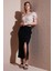 Standart Fit Yırtmaçlı Midi Boy Etek Bayan Etek 25Y0187K1 3