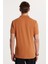 Erkek Slim Fit Dar Kesim Pamuk Düz Pike Kahverengi Polo Yaka Tişört 5