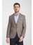 Diocle Erkek Kahve Kareli - Ekoseli Slim Fit Mono Yaka Blazer Ceket 1