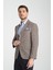 Diocle Erkek Kahve Kareli - Ekoseli Slim Fit Mono Yaka Blazer Ceket 3