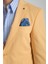 Baselna Erkek Kahve Esneyen Likralı Kumaşlı Tam Astarlı Slim Fit Mono Yaka Dar Kesim Blazer Ceket 2