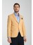 Baselna Erkek Kahve Esneyen Likralı Kumaşlı Tam Astarlı Slim Fit Mono Yaka Dar Kesim Blazer Ceket 3