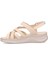 D25YS-2265 Kadın Dolgu Topuk Sandalet Bej 3
