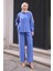Indigo Yırtmaçlı Tunik Pantolonlu Takım 1
