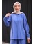 Indigo Yırtmaçlı Tunik Pantolonlu Takım 3