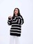 43111 Triko Çizgili Salaş Kazak-Siyah-Ekru 1