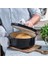 Cast Iron 26 Cm/5,2 L Kapaklı Tencere, Kaliteli, Sağlam ve Uzun Ömürlü, Kızartma, Kızartma, Pas Içermeyen Emaye Iç Kısım, Indüksiyon, Ergonomik Sap, 260°C'YE Kadar Fırına Dayanıklı, Oniks 3