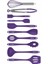 Salvatore 10 Parça Mor Isıya Dayanıklı Yanmaz Yapışmaz Silikon Spatula Seti - VLT1156 3