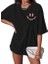 Bisiklet Yaka Kısa Kol Baskılı T-Shirt - Siyah 3