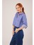 Crop Model Cepli ve Çizgili Mavi Gömlek 4