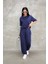 Osy Modal Yumuşak Dokulu Kumaş Oversize Bisiklet Yaka T-Shirt Jogger Eşofman Altı Eşofman Takımı - Lacivert 1