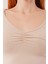 Geniş Yaka Krem Basic Body Bluz 3