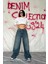 Lacivert Geniş Paça Jeans Pantolon 1