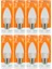 (8 adet) Osaka 9W (70W) Sarı Işık (3000K) E27 DUYLU (Kalın Duy) LED Mum Ampul 1