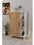 6 Raflı Kapaklı Çok Amaçlı Dolap Beyaz & Çam 97X65X32 cm 1