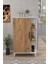 6 Raflı Kapaklı Çok Amaçlı Dolap Beyaz & Çam 97X65X32 cm 2