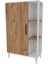 6 Raflı Kapaklı Çok Amaçlı Dolap Beyaz & Çam 97X65X32 cm 4