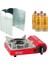 Mini Portatif Kamp Ocağı Kırmızı + 6 Kanatlı Rüzgarlık + 4 Evolite 227 Gr Gaz Kartuşu Evo-004-E3 1