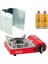 Mini Portatif Kamp Ocağı Kırmızı + 6 Kanatlı Rüzgarlık + 2 Evolite 227 Gr Gaz Kartuşu Evo-004-E1 1