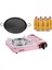 Seramik Pro Portatif Ocağı Pembe + Emaye Tava + 7 Evolite 227 Gr Gaz Kartuşu Evo-008-C6 1