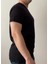 Siyah Erkek T-Shirt Bisiklet Yaka, Premium Kumaş, Minimalist Stil 3