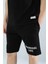 Erkek Yarım Oversize Ön Arka Criminal Life Yazı Baskılı Pamuklu T-Shirt/şort Alt Üst Takım 5