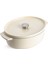 Cast Iron 30 Cm/5,6 L Oval Kapaklı Tencere, Kaliteli, Sağlam ve Uzun Ömürlü, Kızartma, Kızartma, Pas Içermeyen Emaye, Indüksiyon, Ergonomik Sap, 260°C'YE Kadar Fırına Dayanıklı, Badem Kremi 1