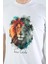 Unisex Slim Fit Kesim Aslan Dijital Baskılı Pamuklu Likralı Kısa Kol T-Shirt 2