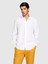 Keten Pamuk Karışımlı Slim Fit Gömlek Erkek Beyaz Gömlek - 324P59A2SQ03G 4