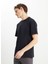 Bisiklet Yaka Siyah Erkek T-Shirt MW7NM203877001 Relaxed Fit Small 3