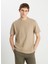Bisiklet Yaka Bej Erkek T-Shirt W2510718614 Bej T-Shirt 3