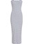 Halter Yaka Çizgili Beyaz Uzun Kadın Elbise J20J2252630K4 1