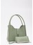 Mint Yeşil Shk79 Deri Düğme Detaylı Çıtçıtlı Makyaj Çantalı Kol Ve Omuz Çantası E:30 U:22 G:10 1