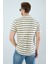Erkek Slim Fit Kesim Enine Çizgili Keten Karışımlı Apaş Yaka Kısa Kol Gömlek 4