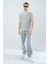 Erkek Slim Fit Kesim Enine Çizgili Y Yaka Pamuklu Likralı Yakalı Kısa Kol T-Shirt 1