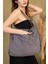 Grey 00s Shopper Bag Fermuarlı, Astarlı , Kumaş, Kol Ve Omuz Çantası / Okul & Günlük 3
